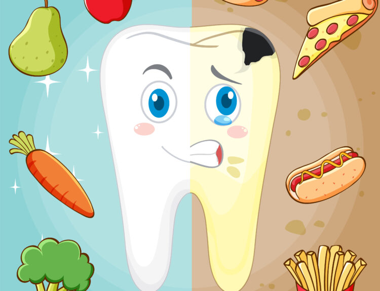 Poster of healthy tooth and tooth decay